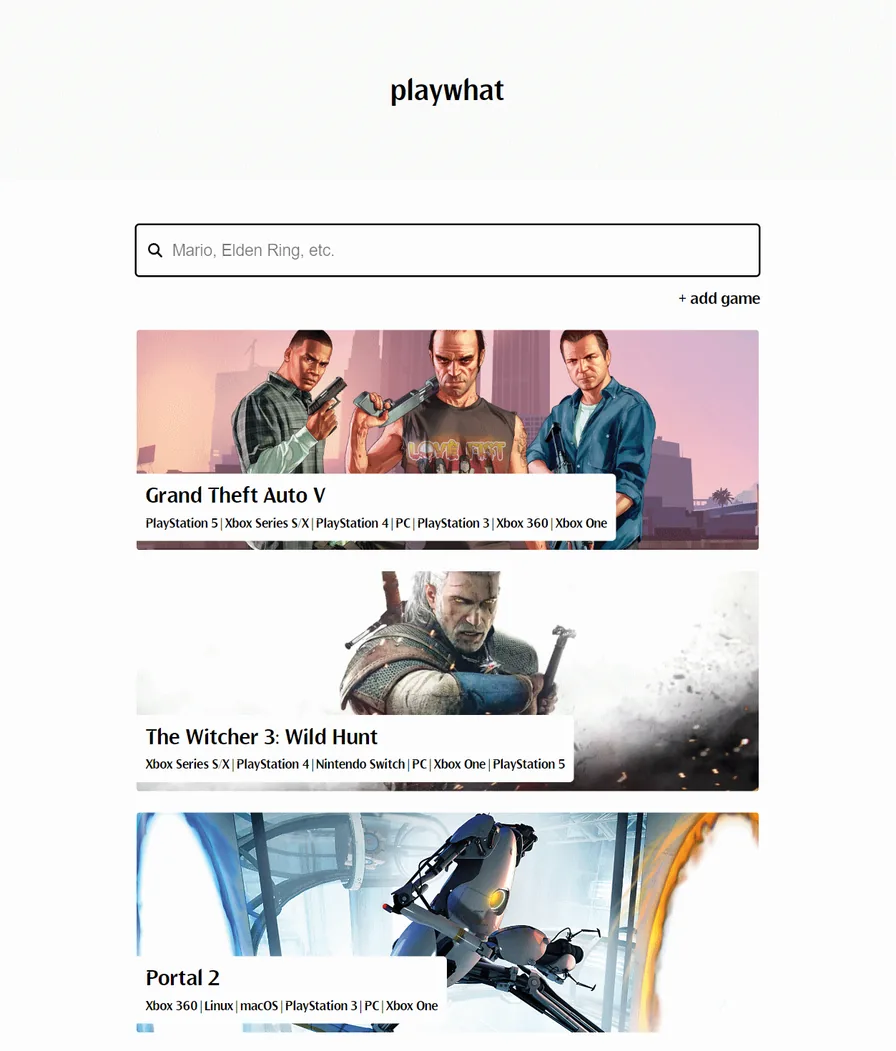 PlayWhat screenshot